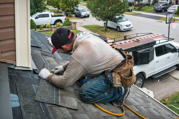 Professional Flat Roof Repair technician working in Little York, NY